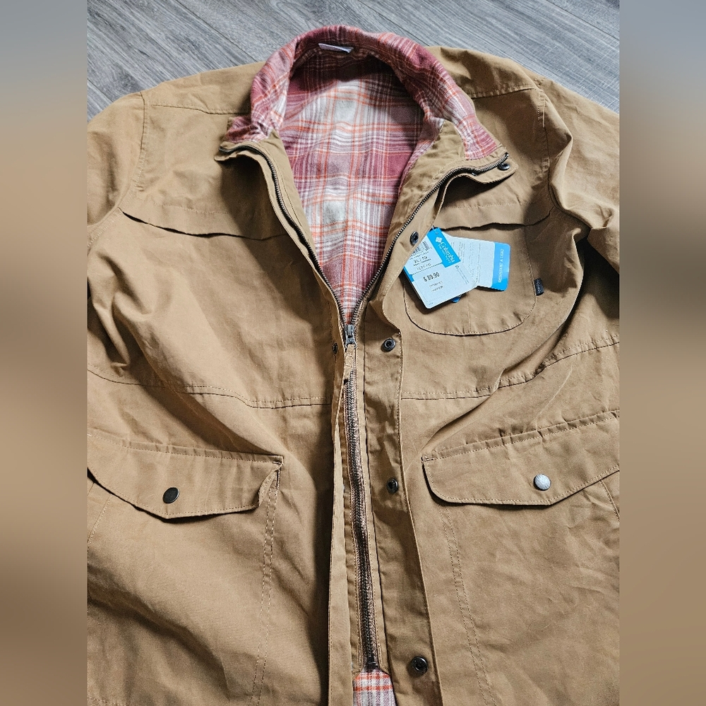 Columbia Flannel Lined Zip & Button Up Aston Lodge Water Resistant Coat NEW XL - Picture 5 of 14